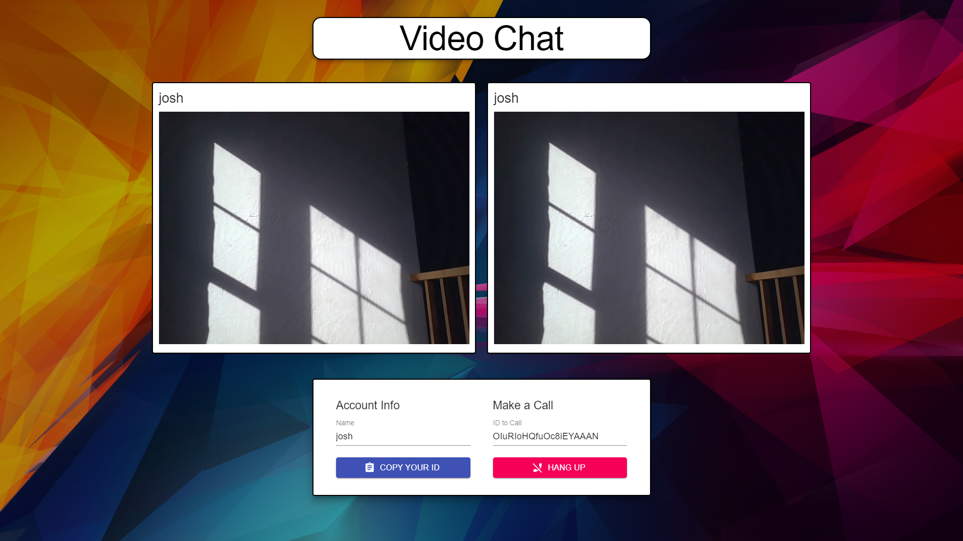 Web RTC Video Chat App screenshot